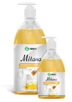 Жидкое крем-мыло MILANA молоко и мед 1л с дозатором 